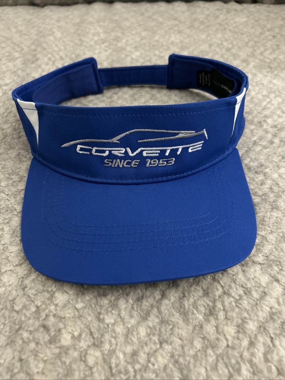 Chevrolet Corvette Visor Hat Sports Race Car Golf One Size Blue
